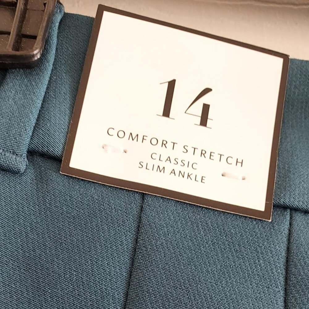 WHBM Comfort Stretch Classic Slim Ankle Pants Teal NEW